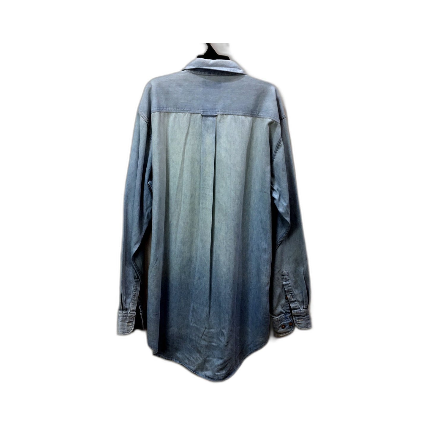 A&F Mens Denim Button Down Shirt Light Blue Casual Everyday Wear Size Large