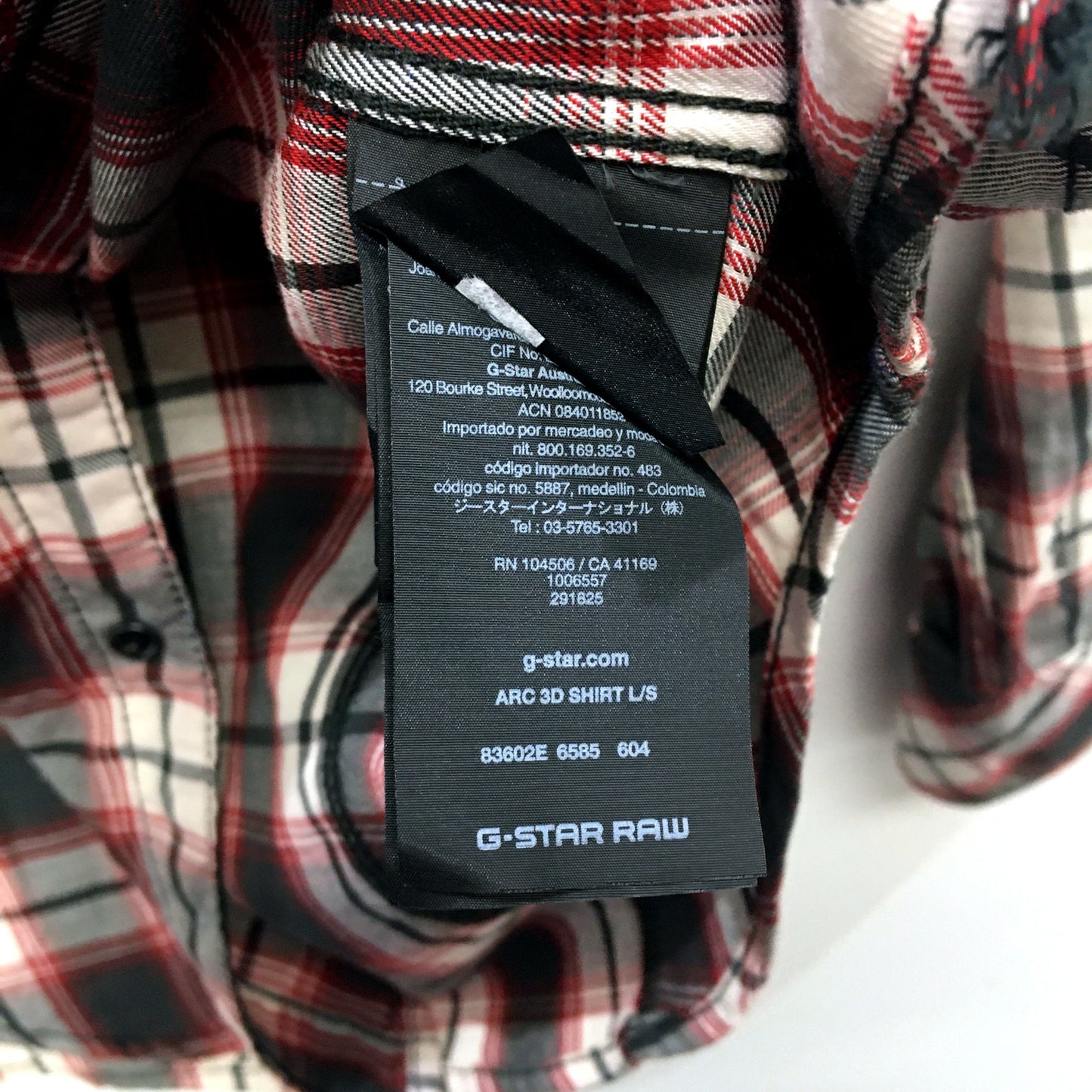 G-Star Raw Mens Plaid Button-Down Shirt Soft Cotton Comfortable Black Size L