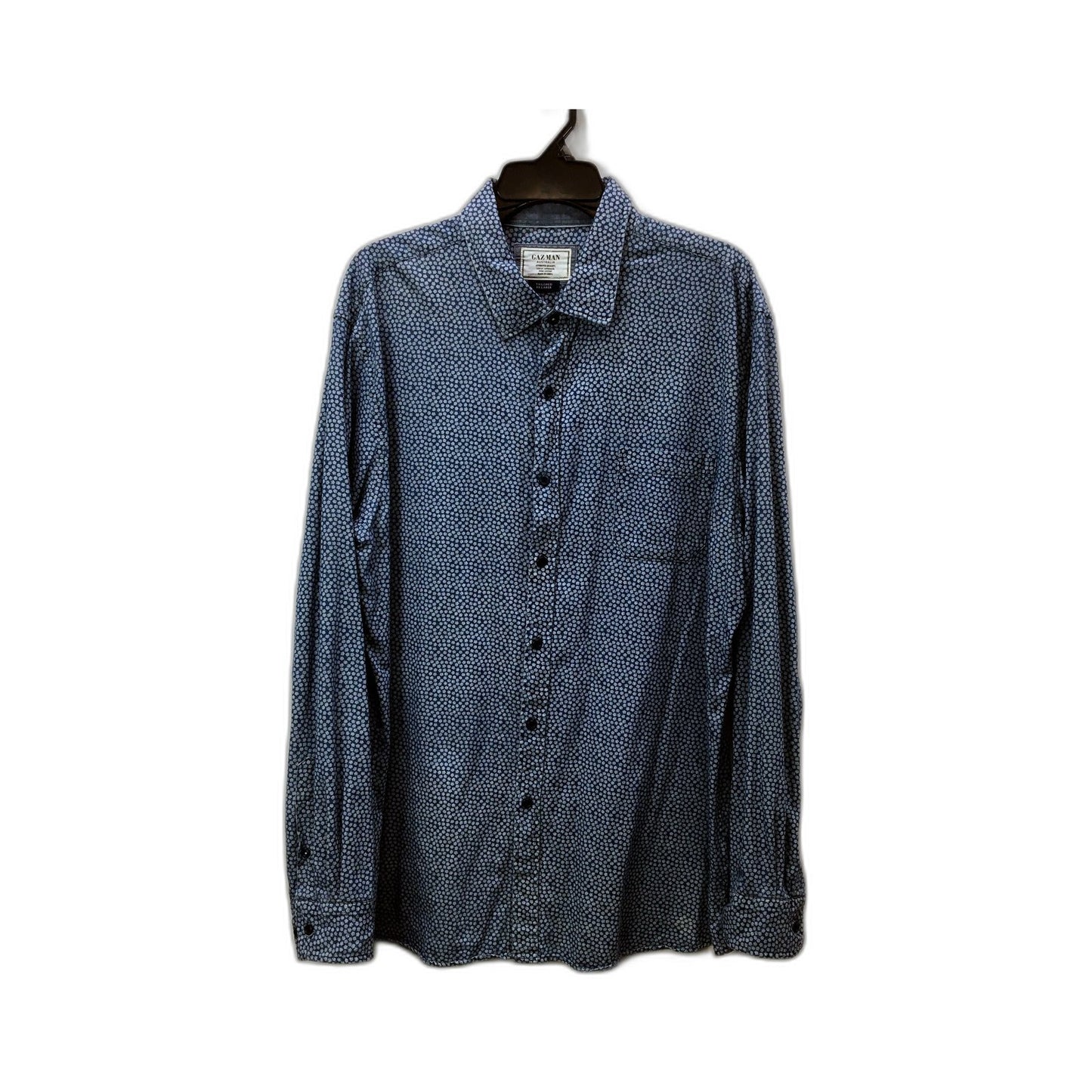 Gazman Mens Button-Down Shirt Navy Blue with White Polka Dots Size 2XL