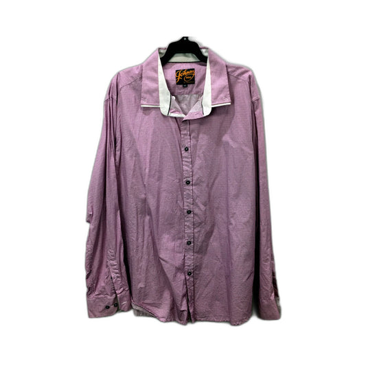 Mens Johnny Bigg Checkered Button-Down Shirt in Purple/White, Size 3XL