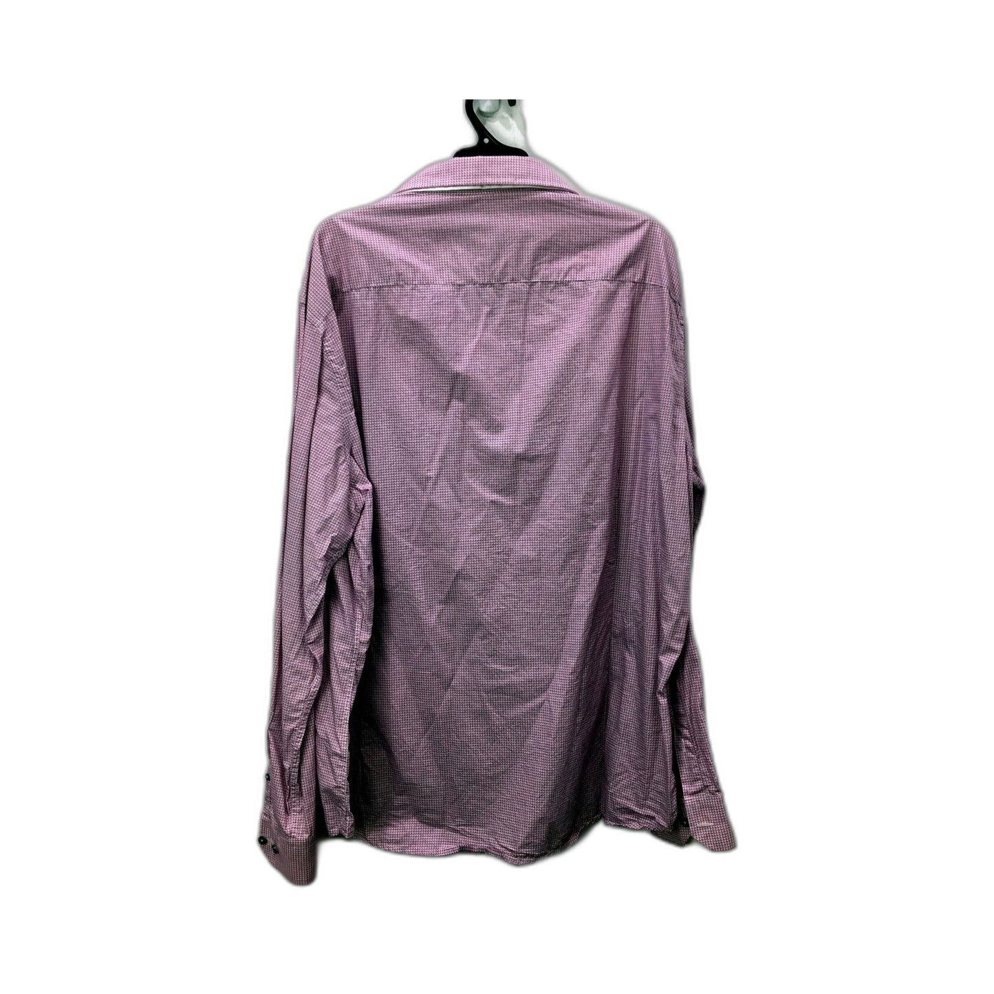 Mens Johnny Bigg Checkered Button-Down Shirt in Purple/White, Size 3XL