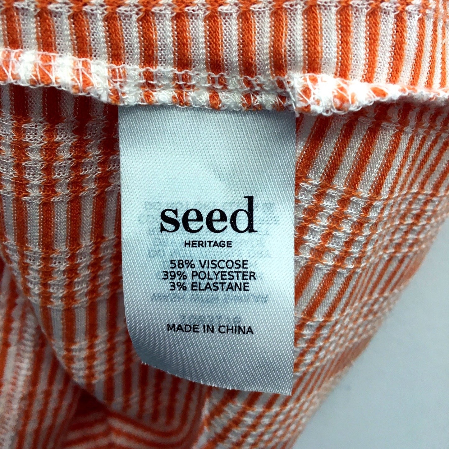 Seed Heritage Striped Tank Top in Orange & White Womens  Size L NEW
