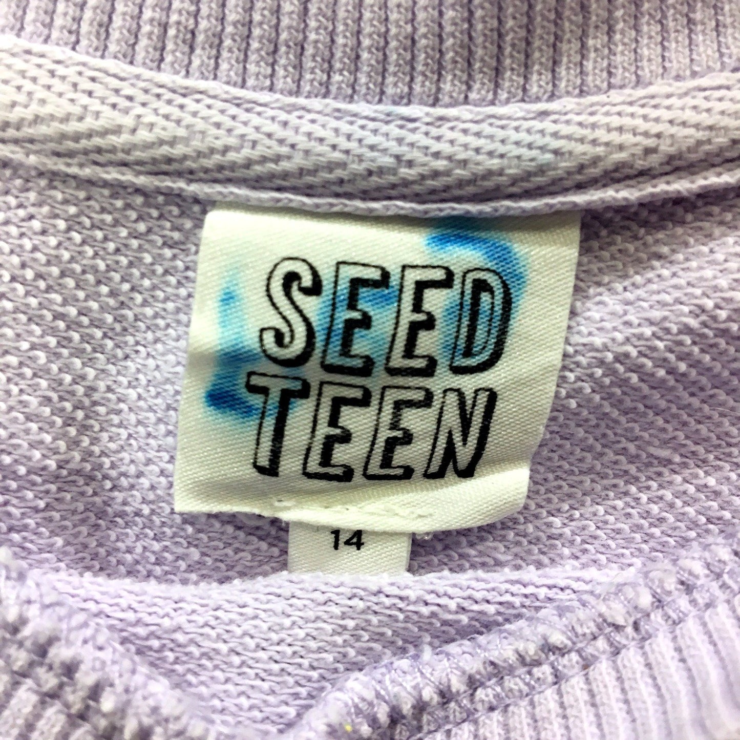 Seed Teen Womens Cropped Lavender Tee Shirt Soft Comfortable Cotton Size 14