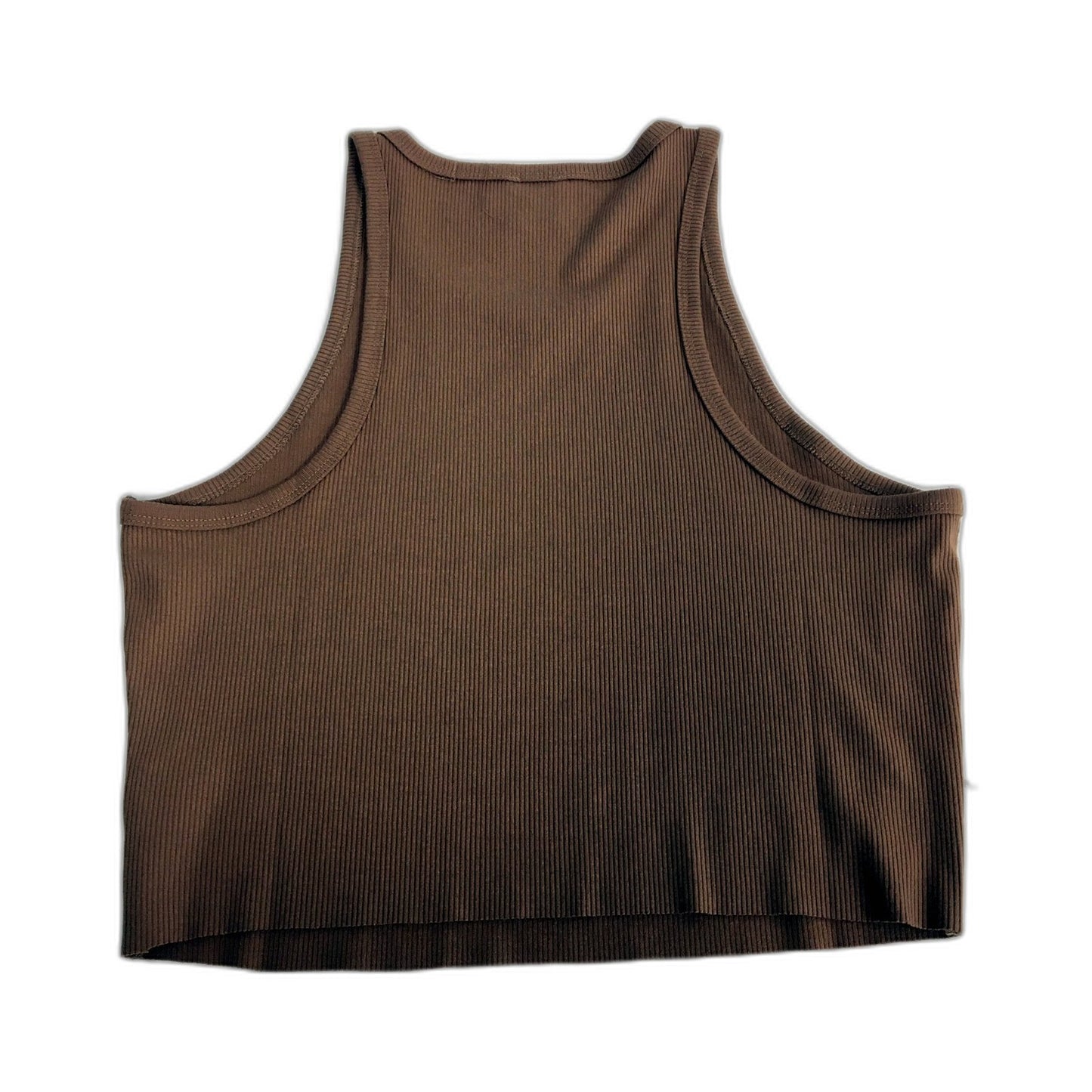 Princess Polly Ribbed Crop Top in Brown, Womens Size 16 NEW