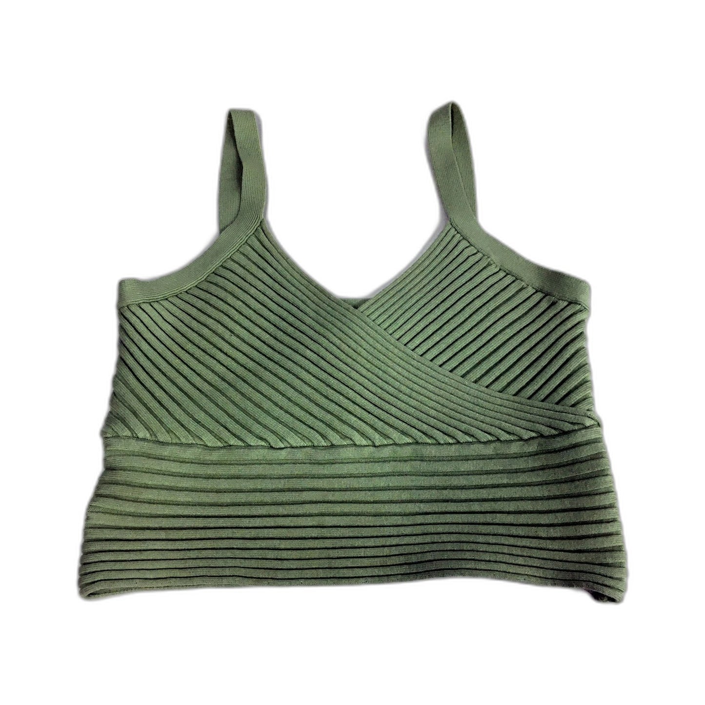 Princess Polly Ribbed Crop Top in Green Womens - Large Size