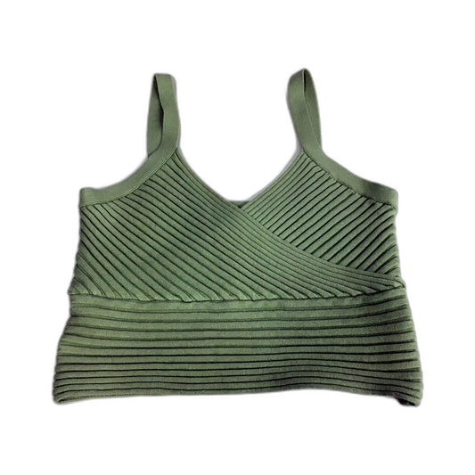 Princess Polly Ribbed Crop Top in Green Womens - Large Size