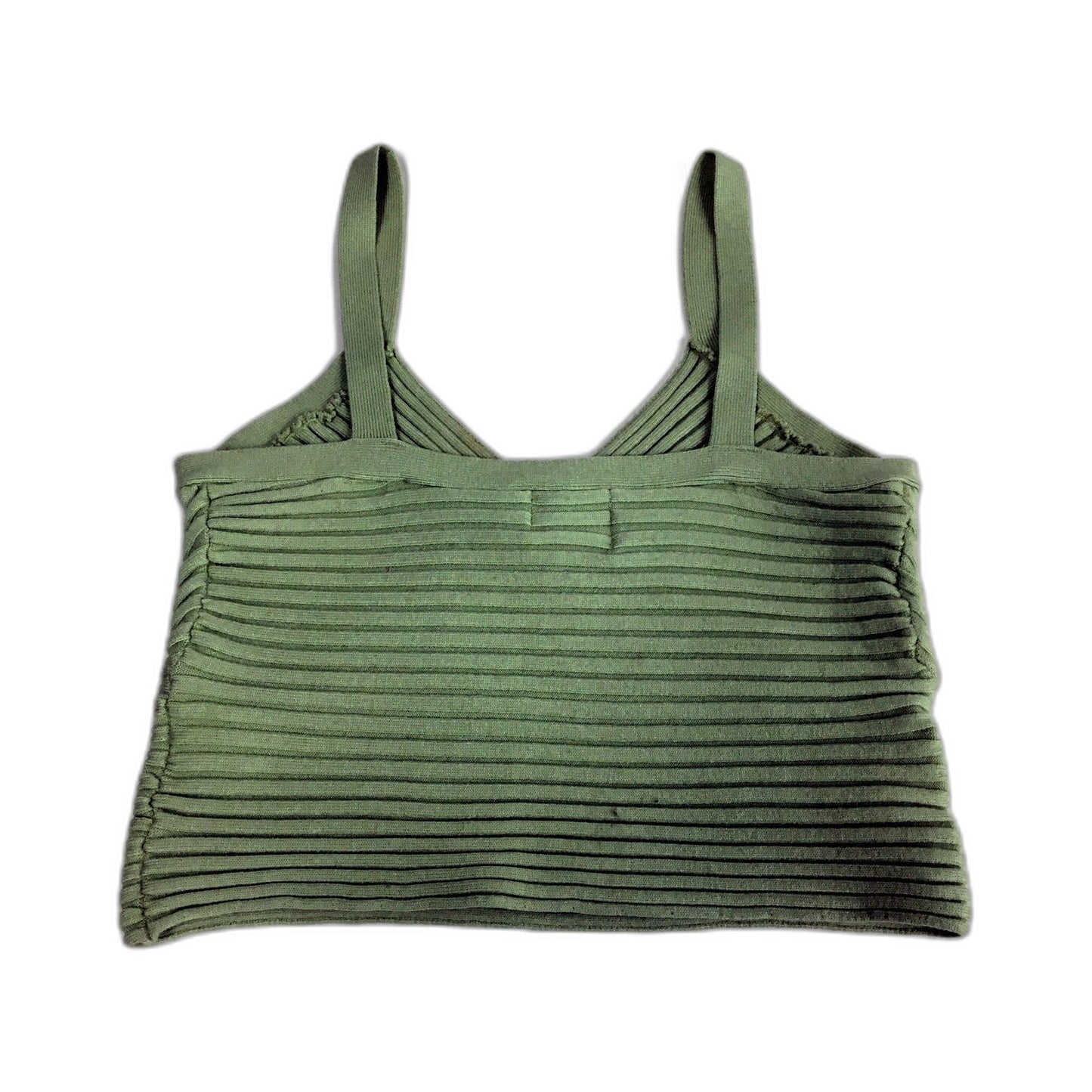 Princess Polly Ribbed Crop Top in Green Womens - Large Size