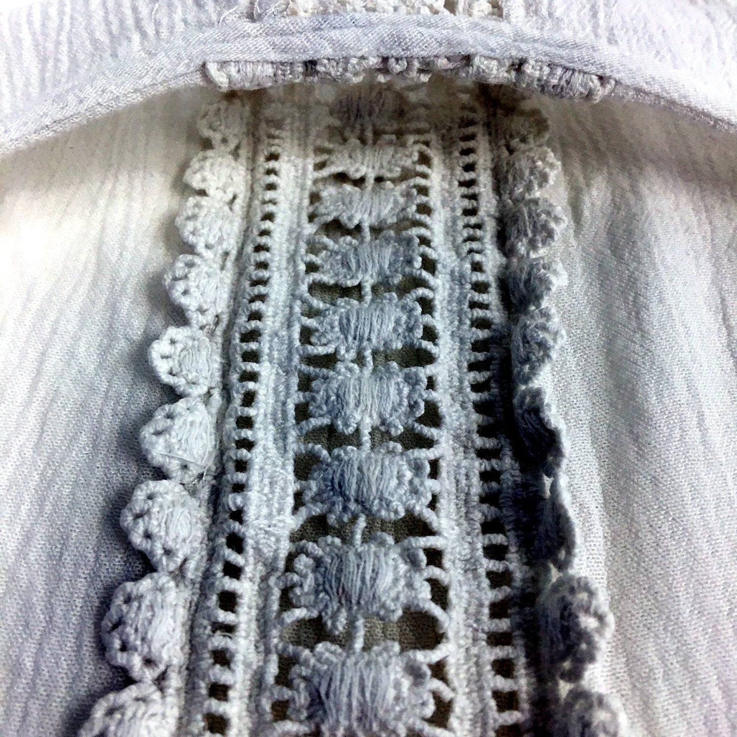 SASS Womens Crochet Lace Trim Tank Top Adjustable Straps Boho White Size 14