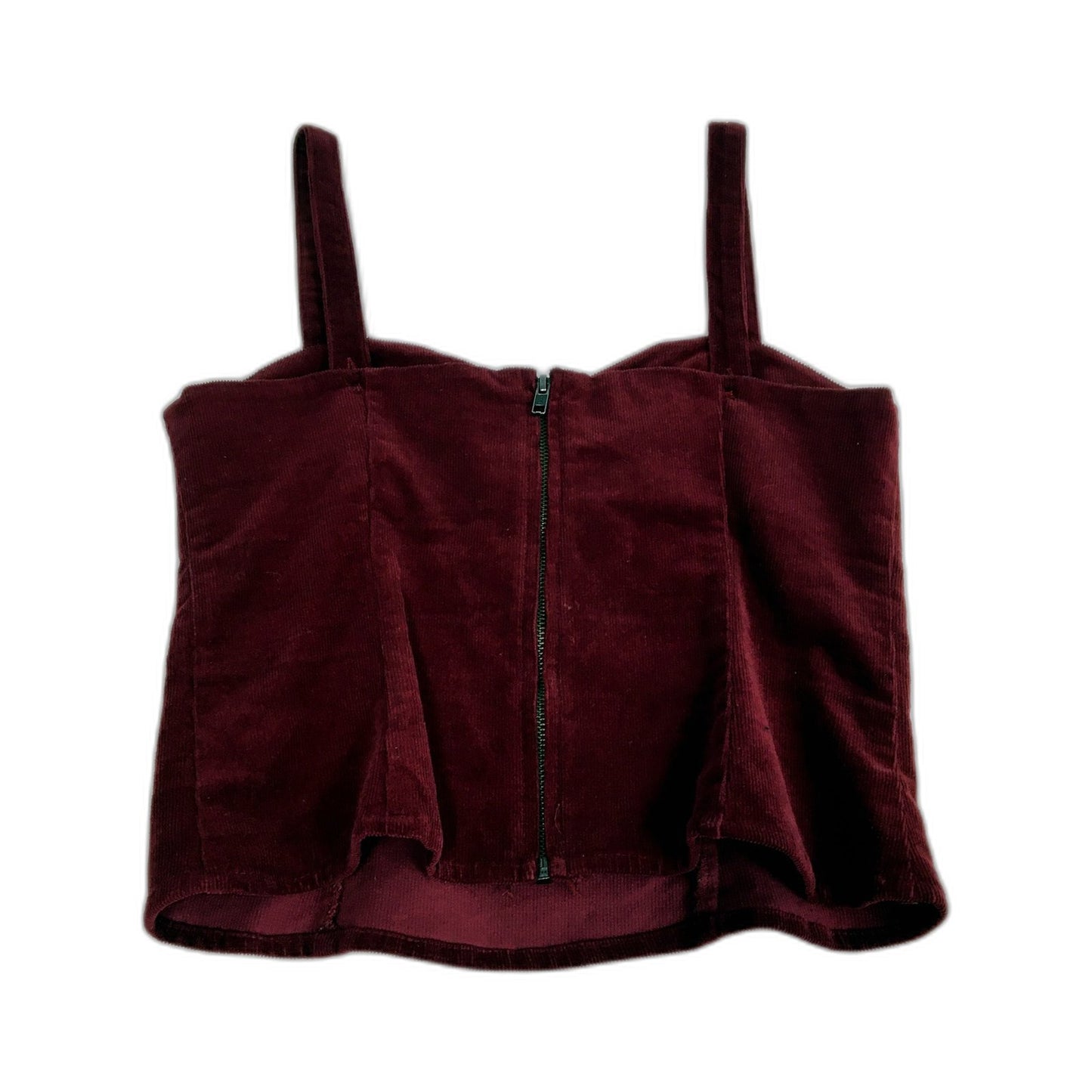 Glassons Womens Cropped Tank Top Soft Cotton Blend Burgundy Size 10