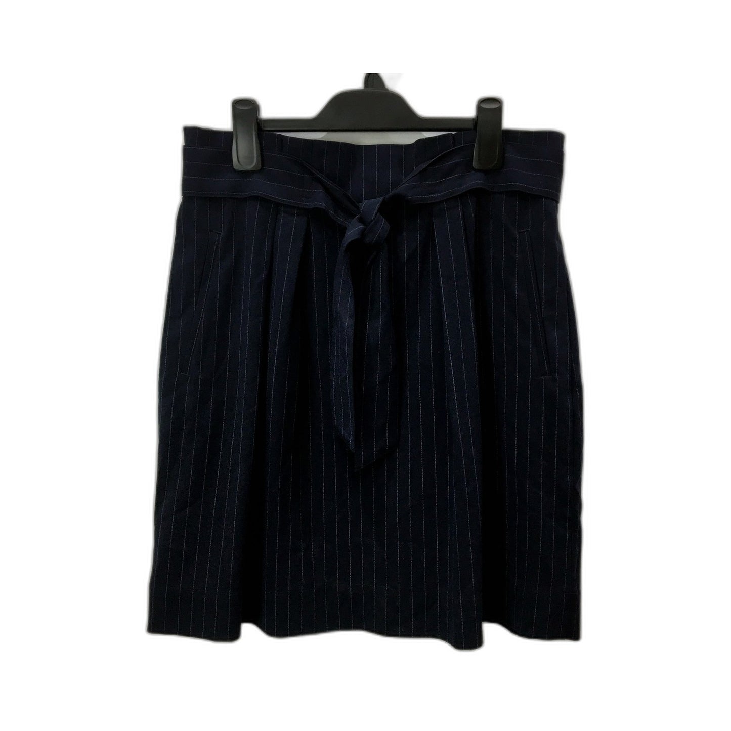 H&M Womens Navy Blue Pleated Skirt with Elastic Waist, Size 10