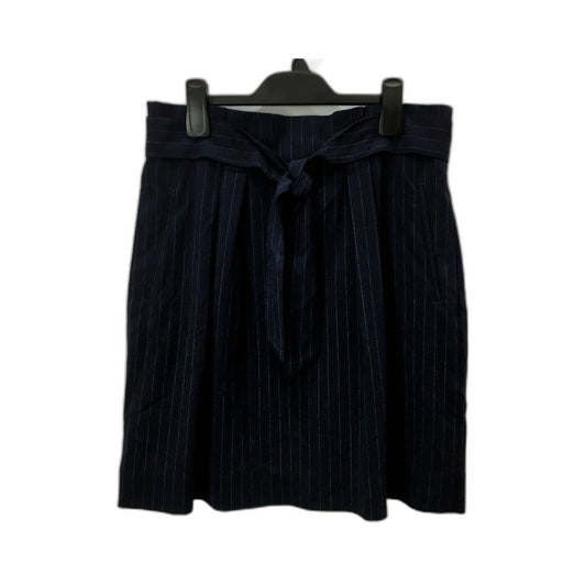 H&M Womens Navy Blue Pleated Skirt with Elastic Waist, Size 10