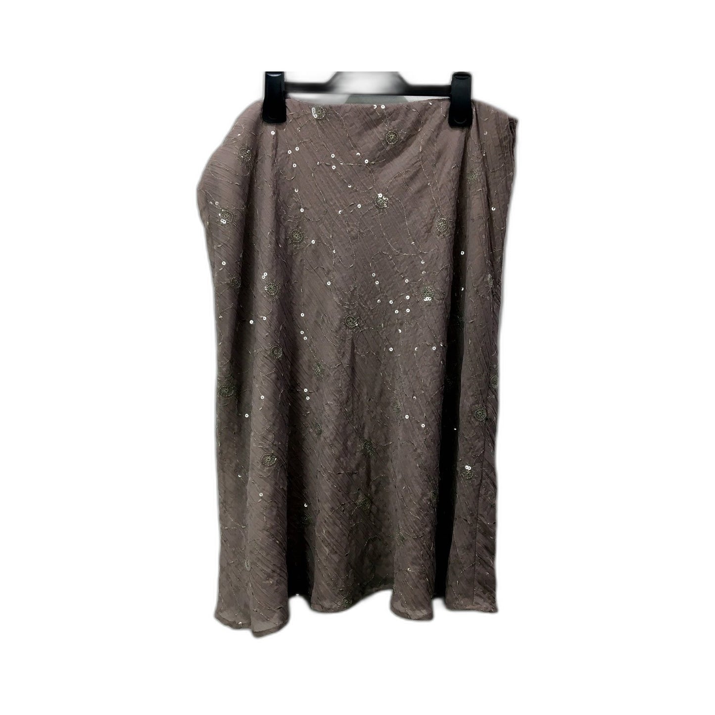 Womens Noni Sequin Flared Midi Formal Party Skirt in Brown Size 18