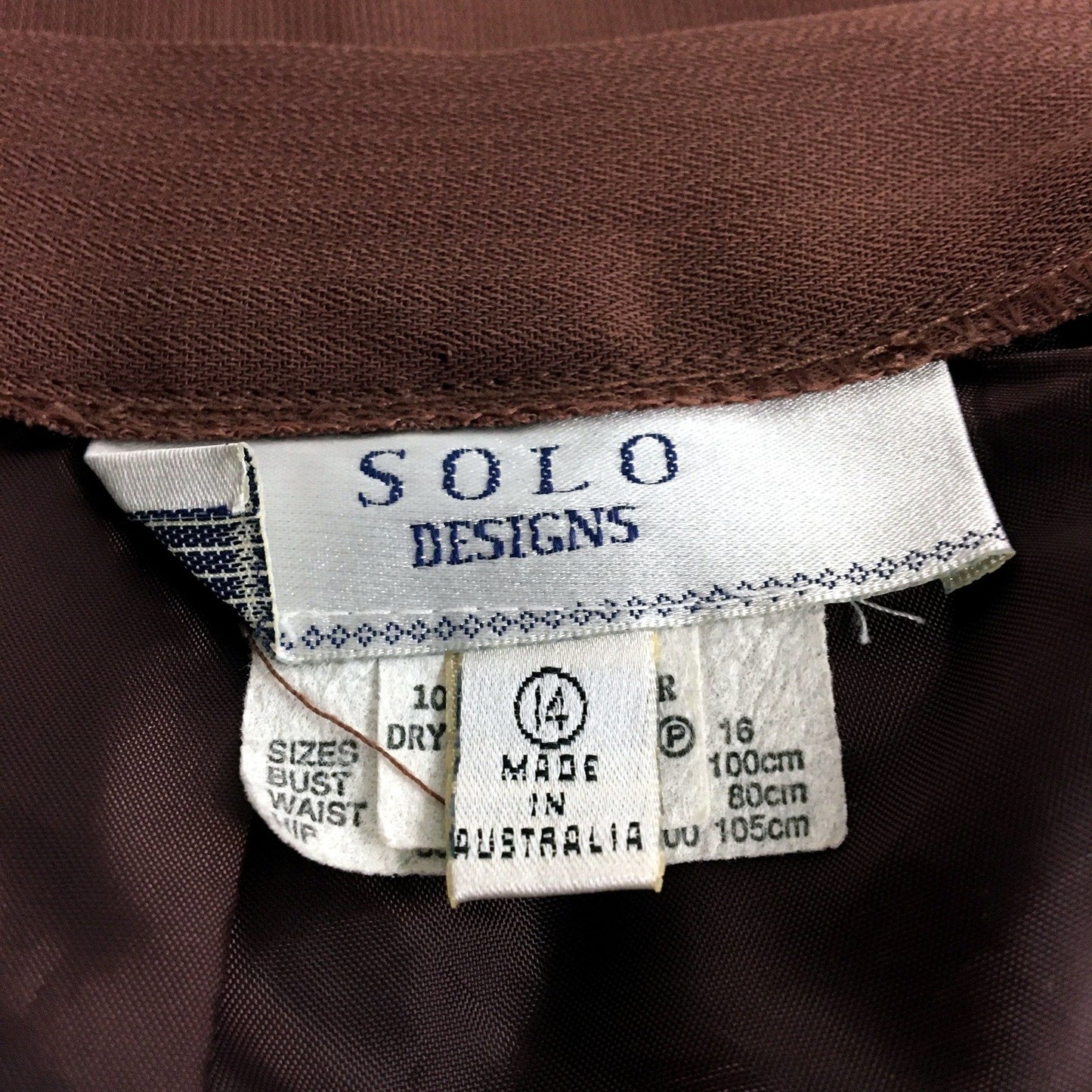 Womens Solo Designs Brown Polyester Pencil Skirt for Size 14
