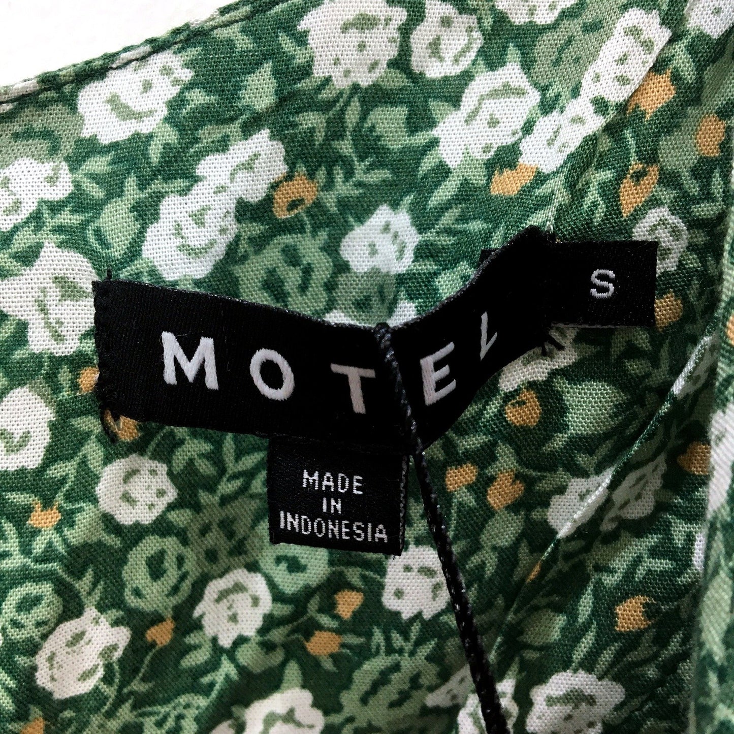 Womens Motel Elara Floral Print Green Short Sleeve Dress Size S NEW
