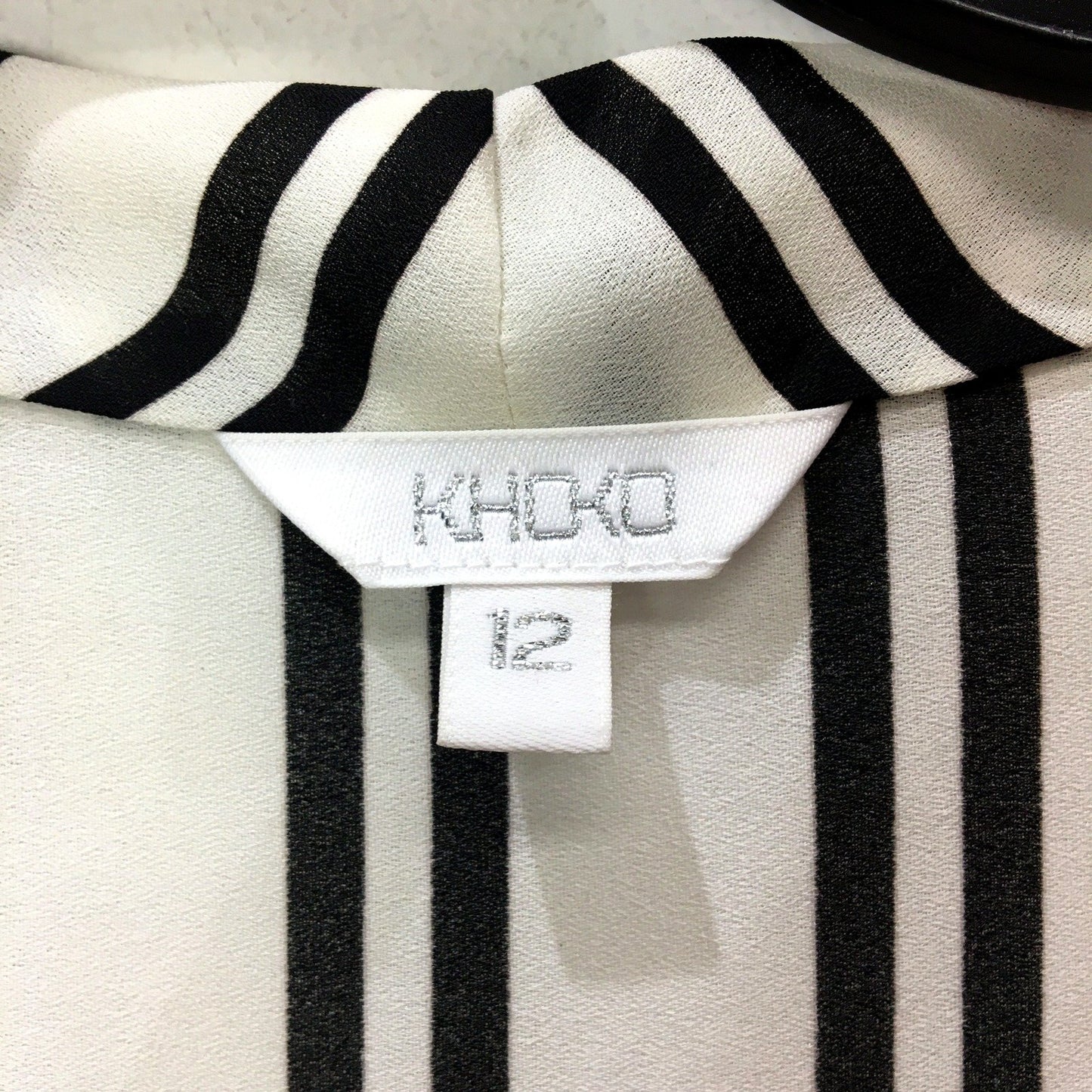 KHOKO Womens Striped Pullover Wrap Tank Top Casual Black and White NEW