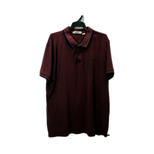 Ben Sherman Mens Organic Cotton Burgundy Polo Shirt in XXL Size