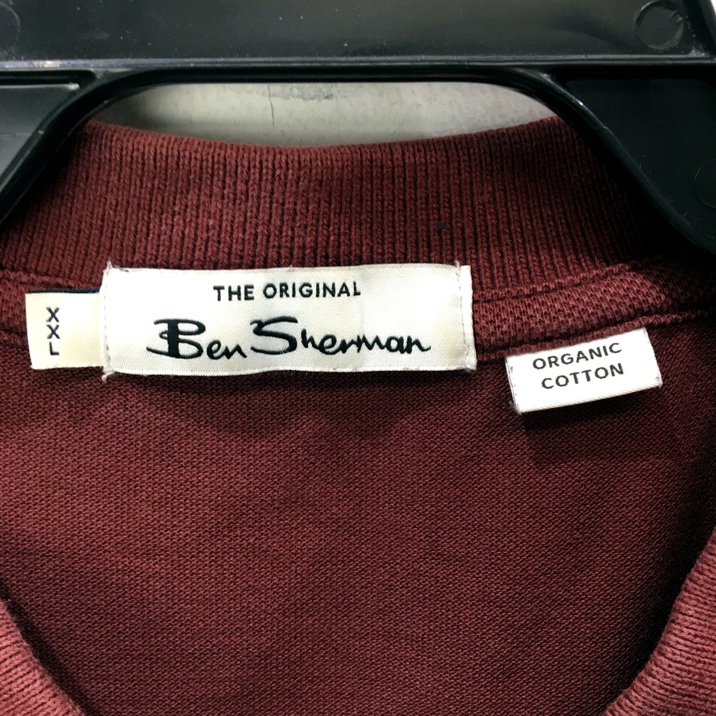 Ben Sherman Mens Organic Cotton Burgundy Polo Shirt in XXL Size