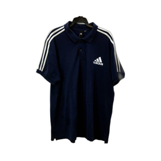 adidas Mens Navy Blue Striped Polo Shirt for 2XL Size