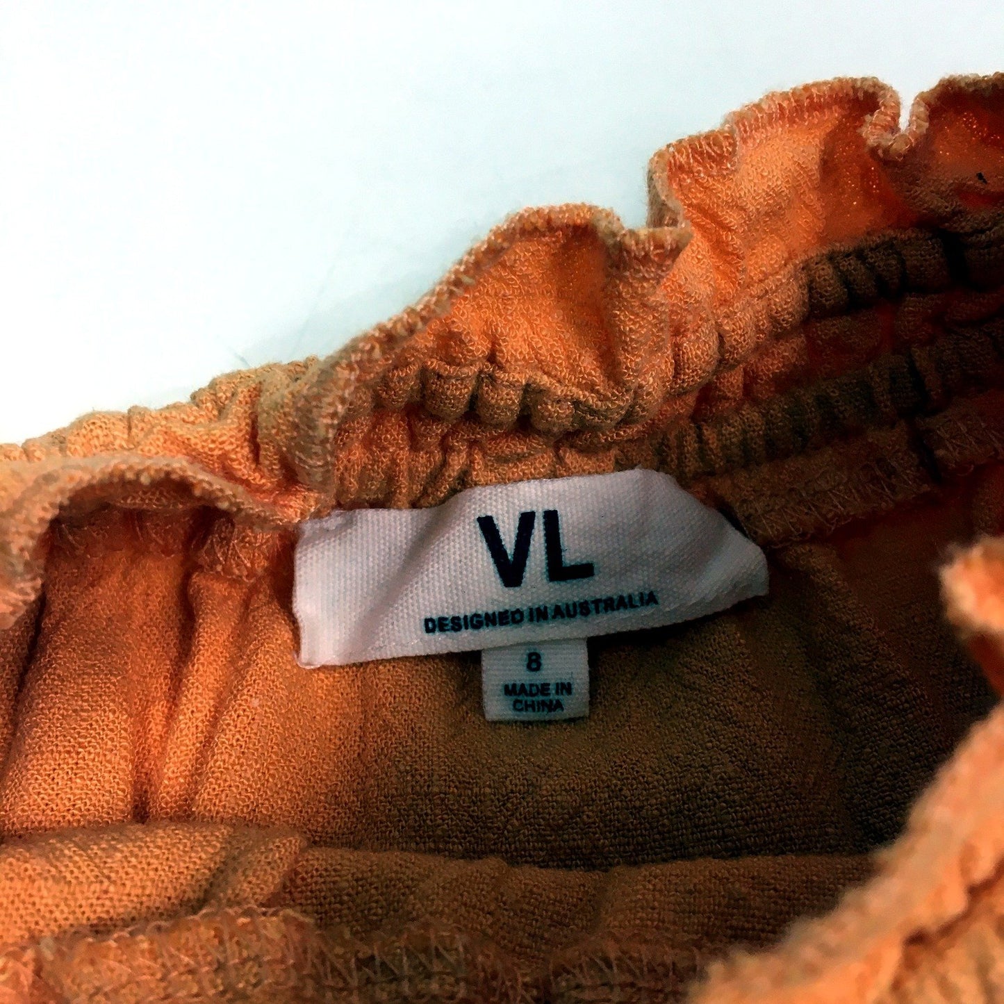 Womens VL Flared Linen Blend Blouse Tank Top in Orange Size 8