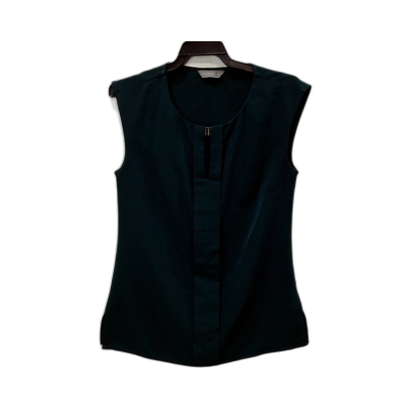 Womens Jacqui E Sleeveless Polyester Blouse Top in Dark Green, Size 6 NEW