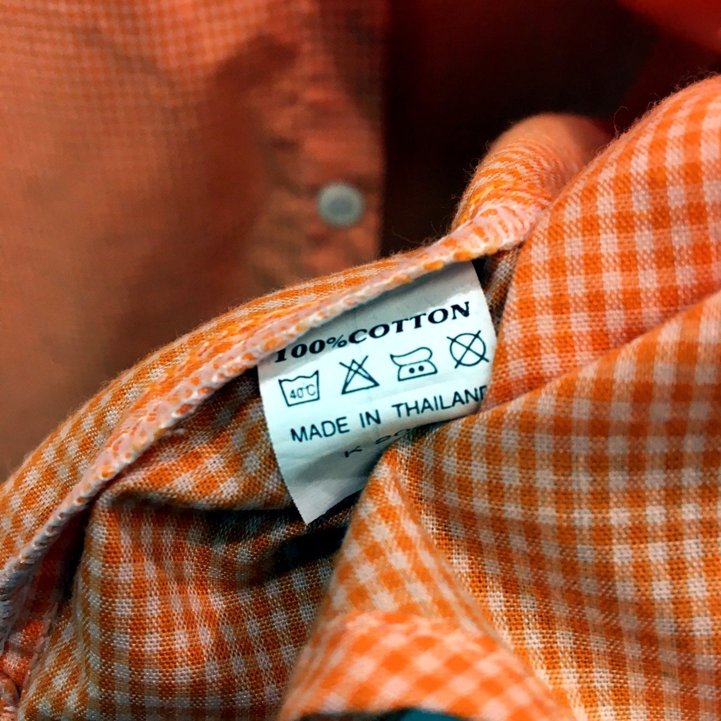Polo Womens Gingham Button-Down Casual Shirt Orange and White Stripe Size XXL