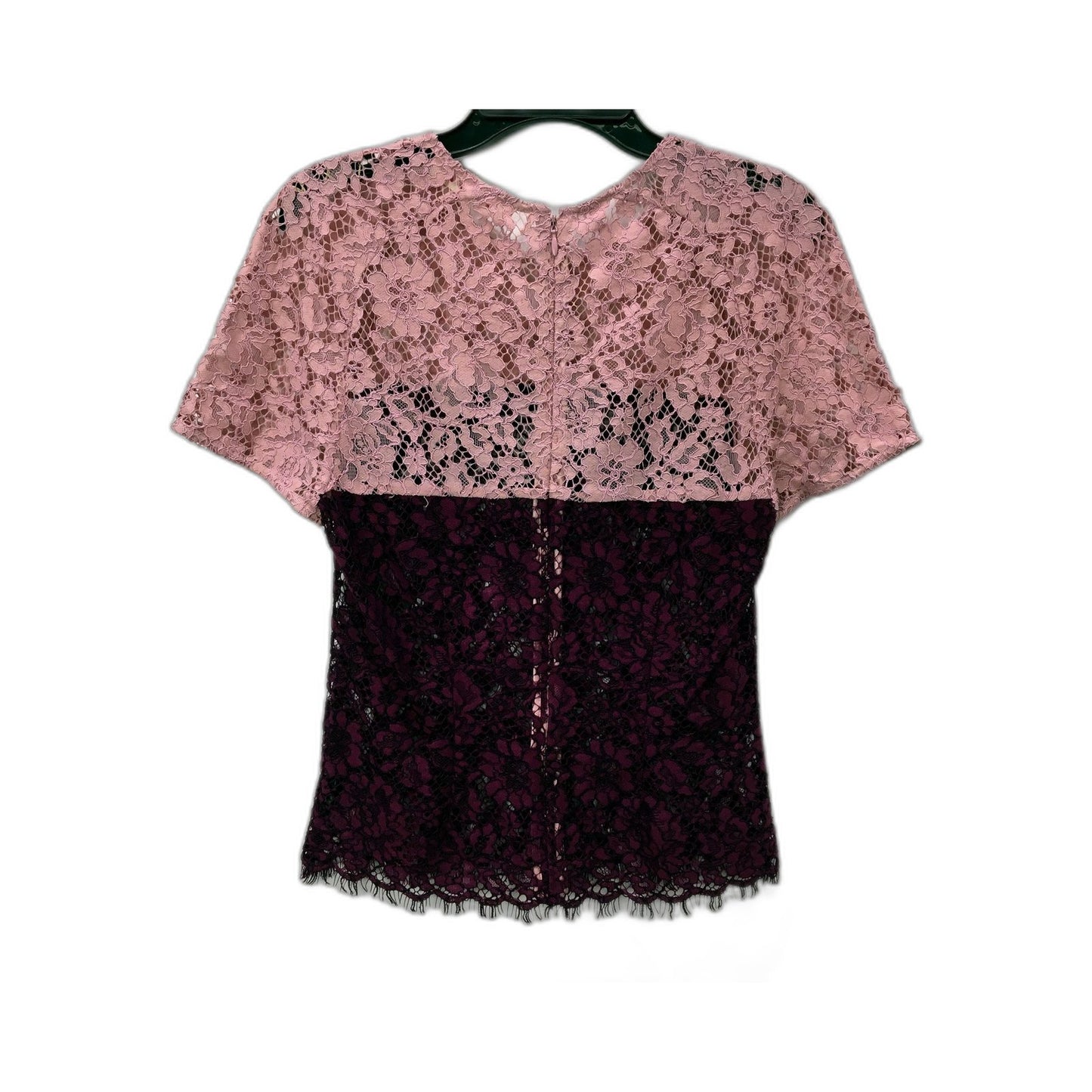 Womens Alannah Hill Lace Blouse in Pink & Burgundy, Size 6