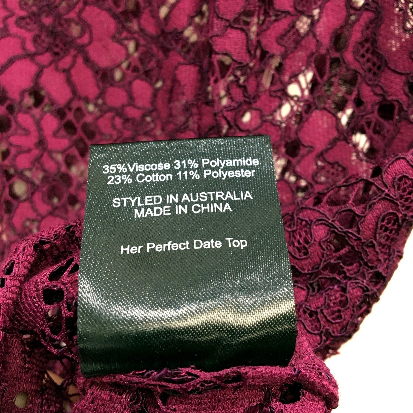 Womens Alannah Hill Lace Blouse in Pink & Burgundy, Size 6