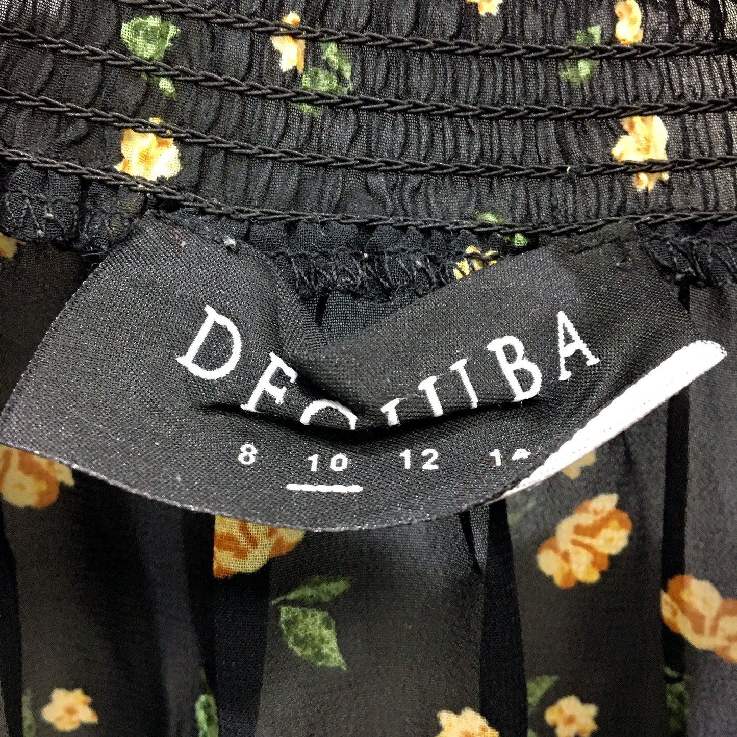 Decjuba Womens Floral Print Blouse Long Sleeve Ruffle Collar Shirt Black Size 10