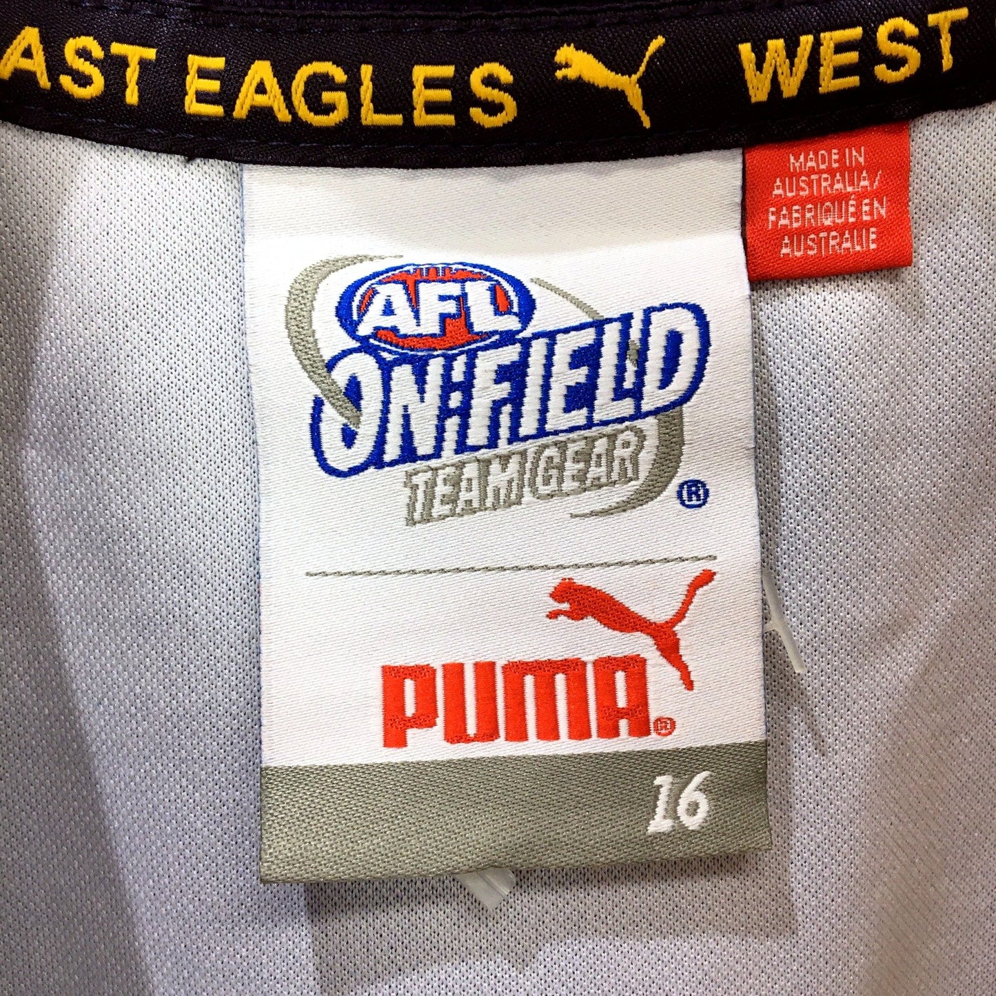 Puma Womens West Coast Eagles AFL Pullover Sweatshirt Navy Blue Sz 16 NEW