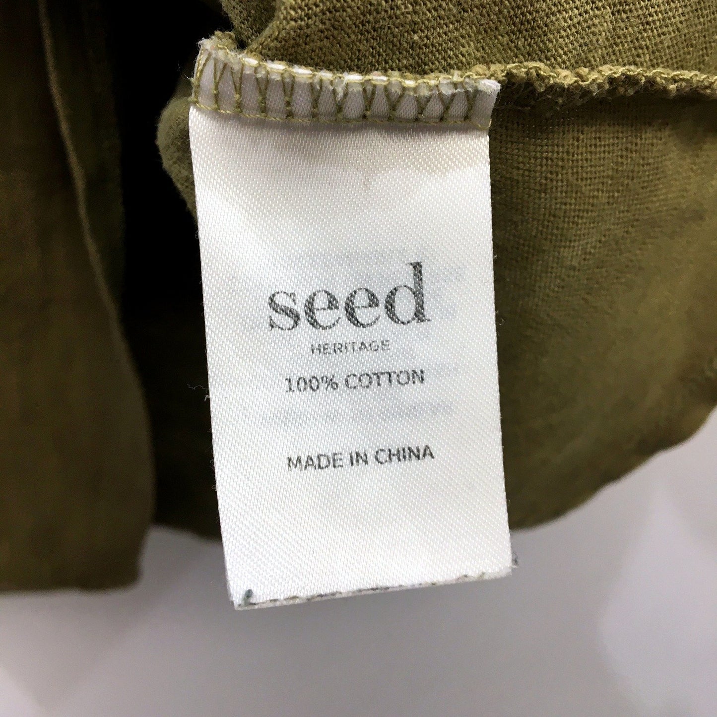 Seed Heritage Womens Puff Sleeve T-Shirt Olive Green Size S