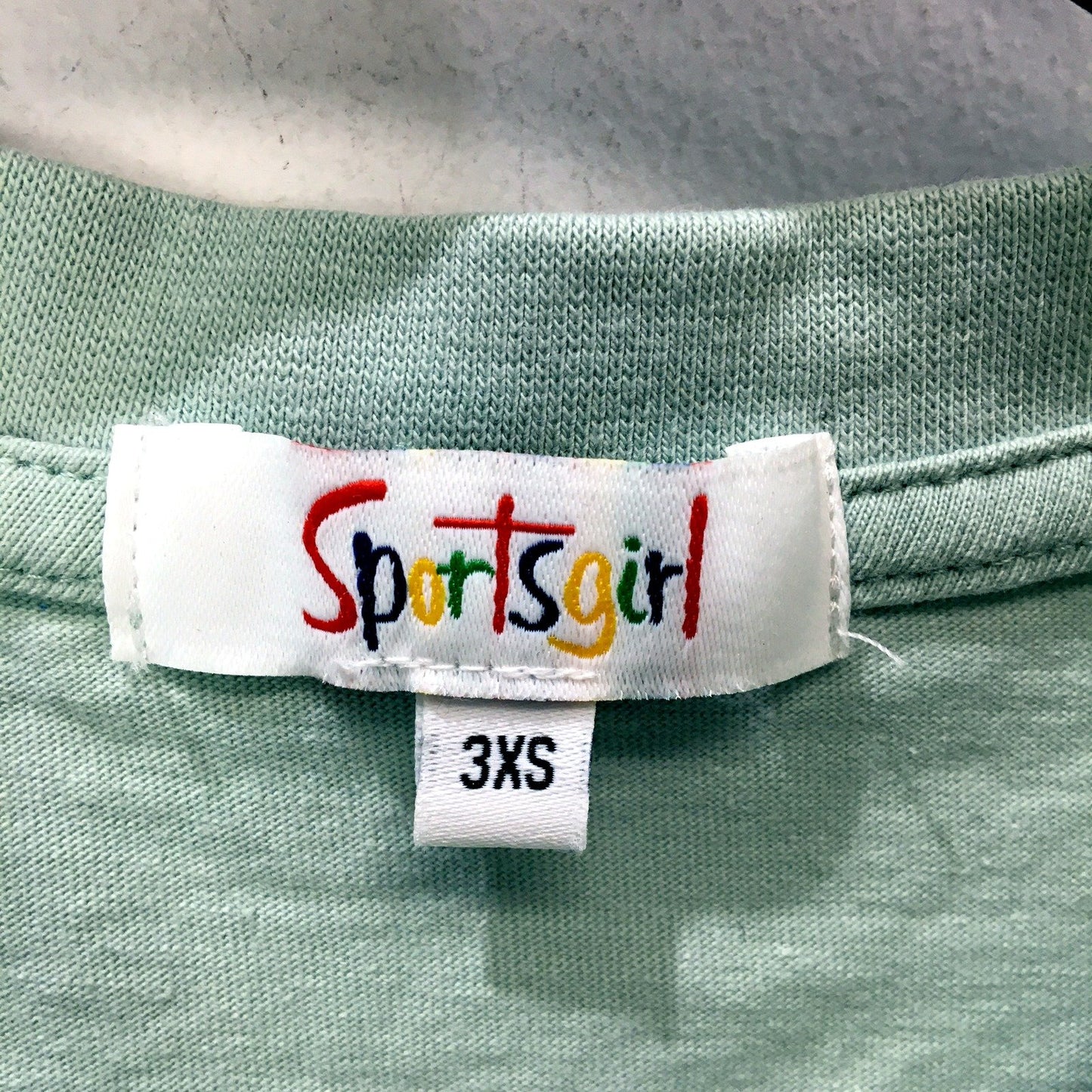 Sportsgirl Womens Casual Cotton Cropped T-Shirt in Green for Plus Size 3XS