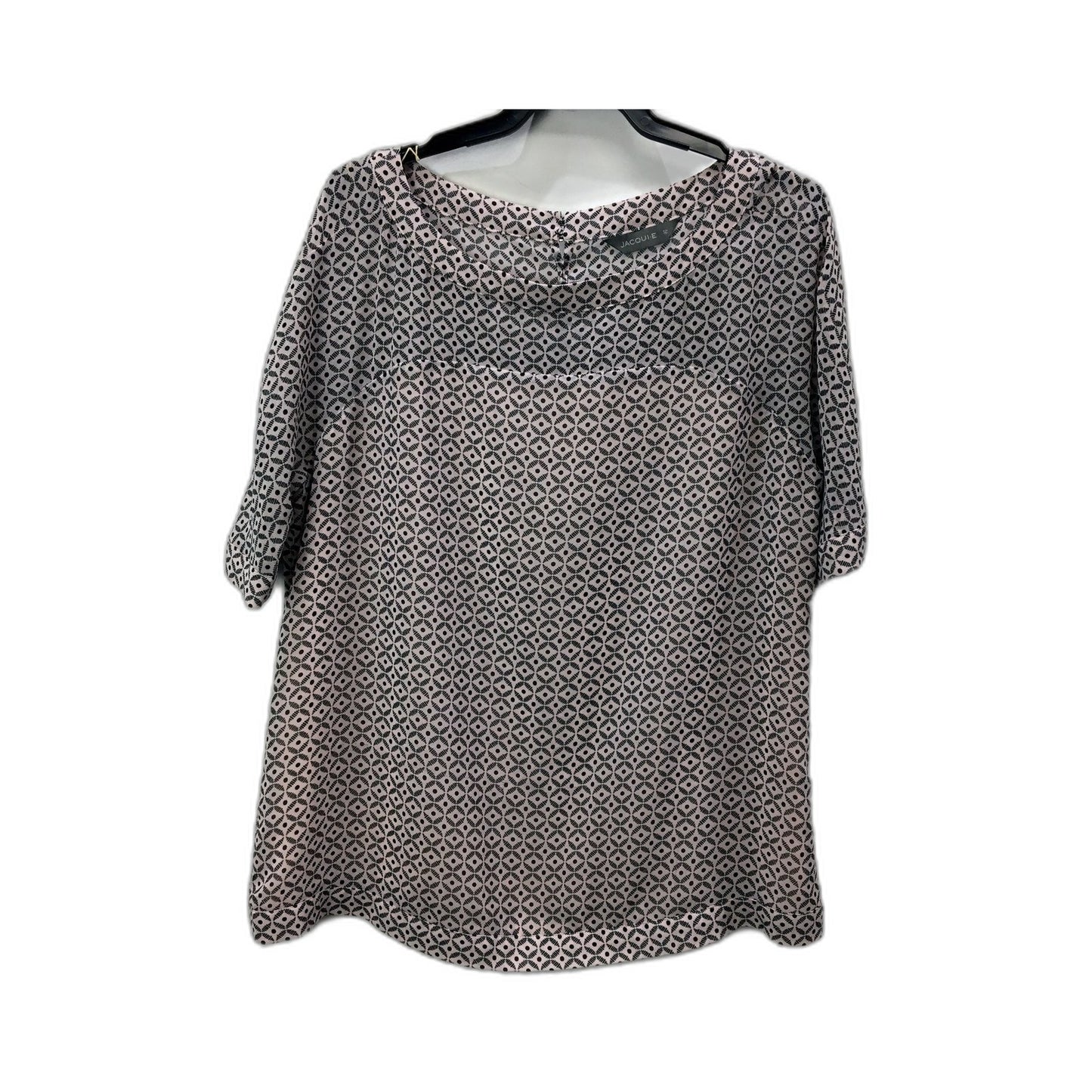 Womens Jacquie Patterned Blouse in Black and White, Size 12 NEW