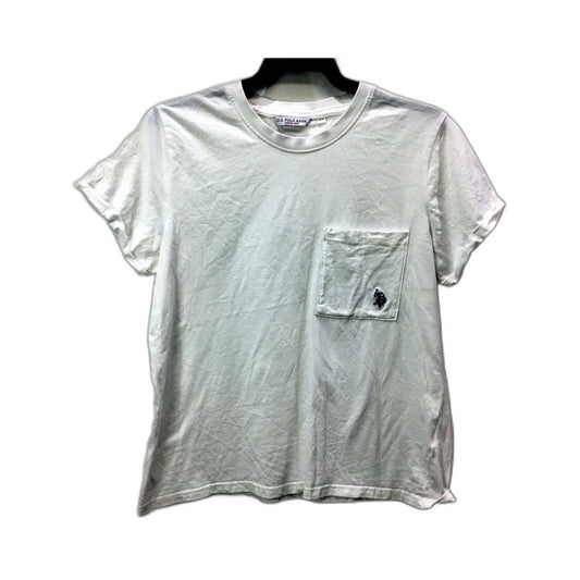 U.S. Polo Assn. Womens Cotton Pocket T-Shirt in White, Size M/12