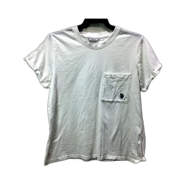 U.S. Polo Assn. Womens Cotton Pocket T-Shirt in White, Size M/12