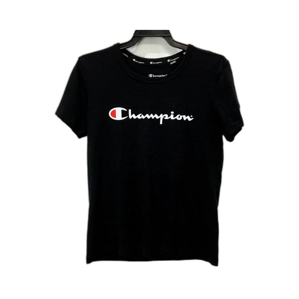 Champion Womens Cotton Athletic T-Shirt in Black, XS Size