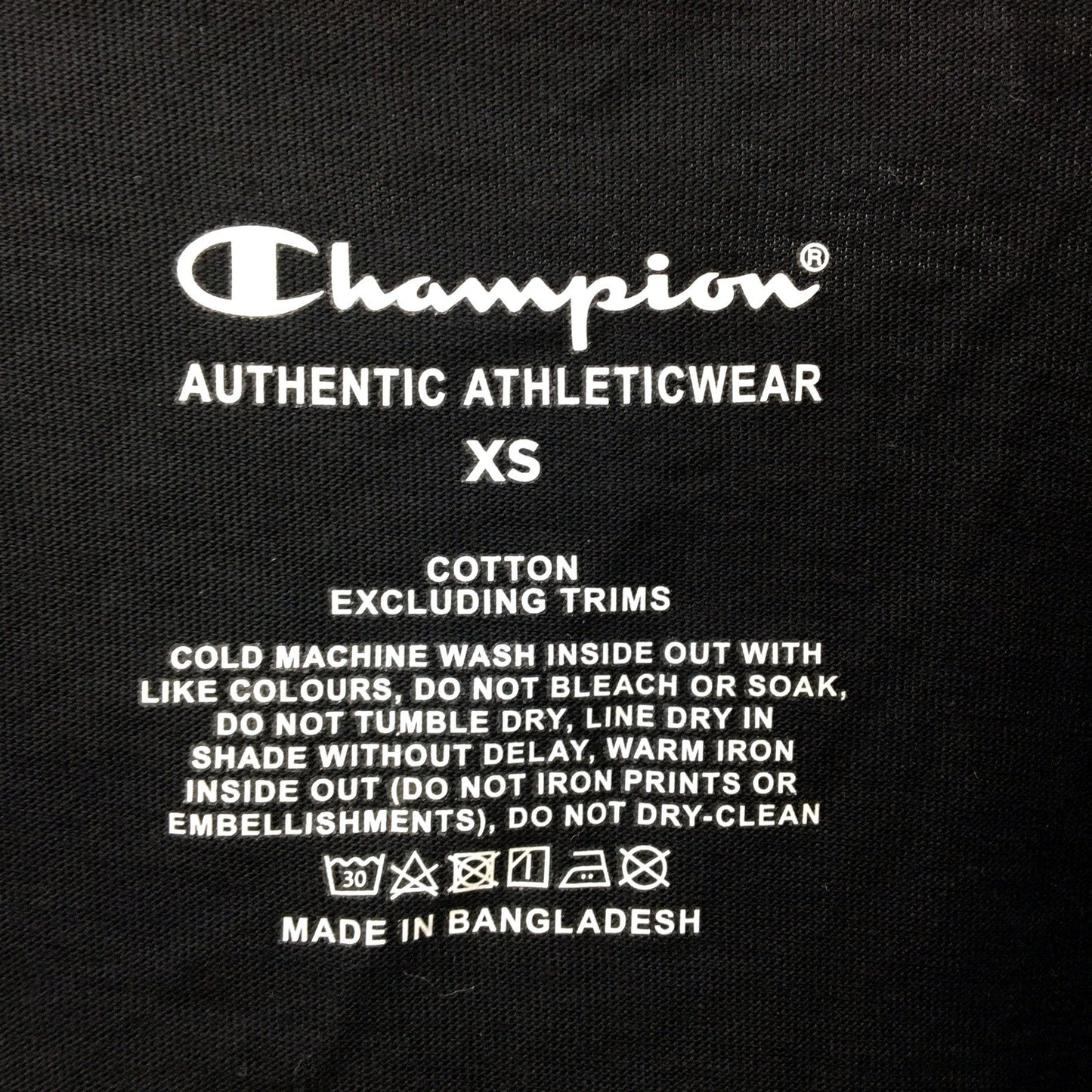 Champion Womens Cotton Athletic T-Shirt in Black, XS Size