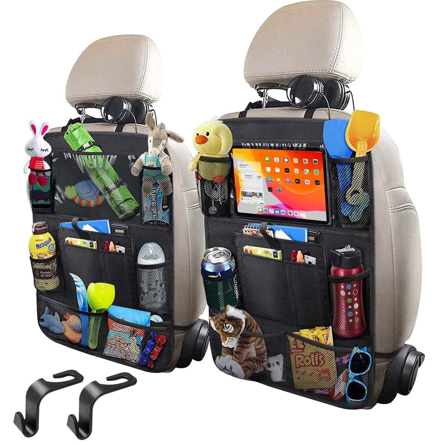 Deedro Car Backseat Organizer 2 Pack Waterproof Oxford Fabric Touchable NEW