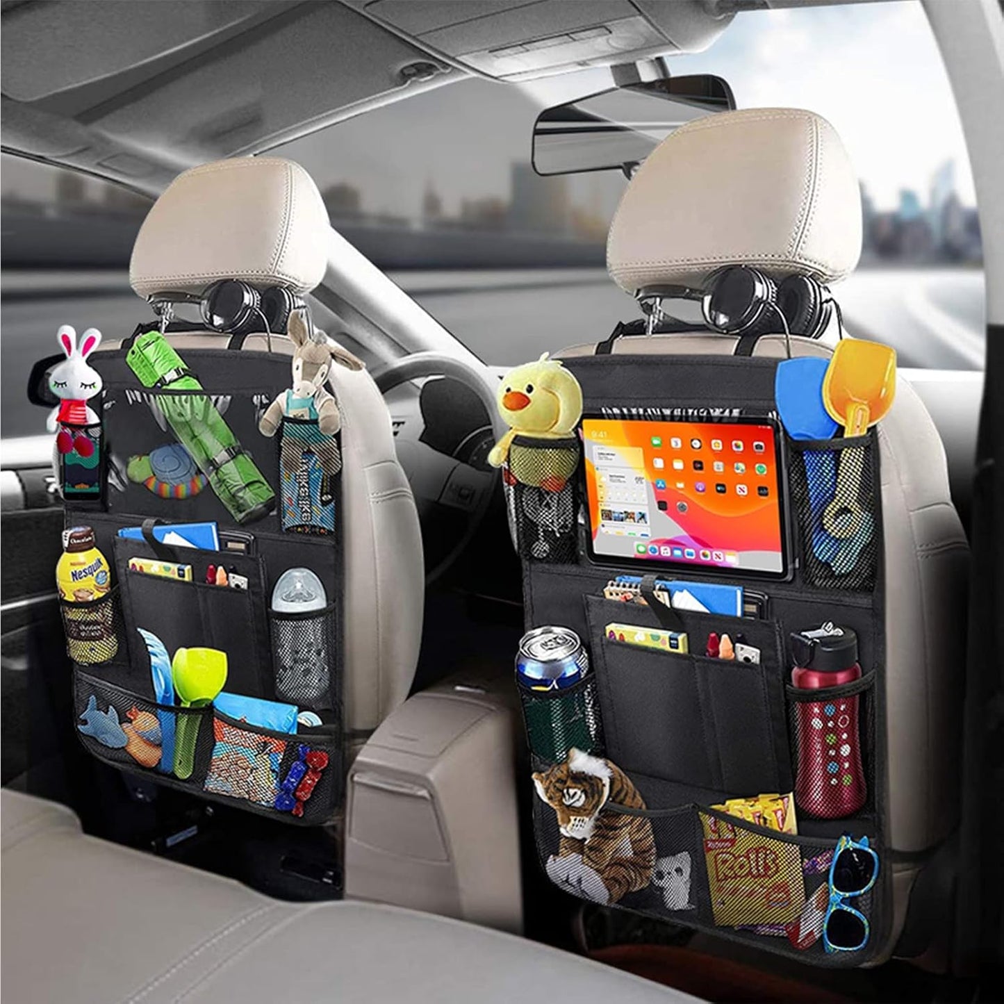 Deedro Car Backseat Organizer 2 Pack Waterproof Oxford Fabric Touchable NEW