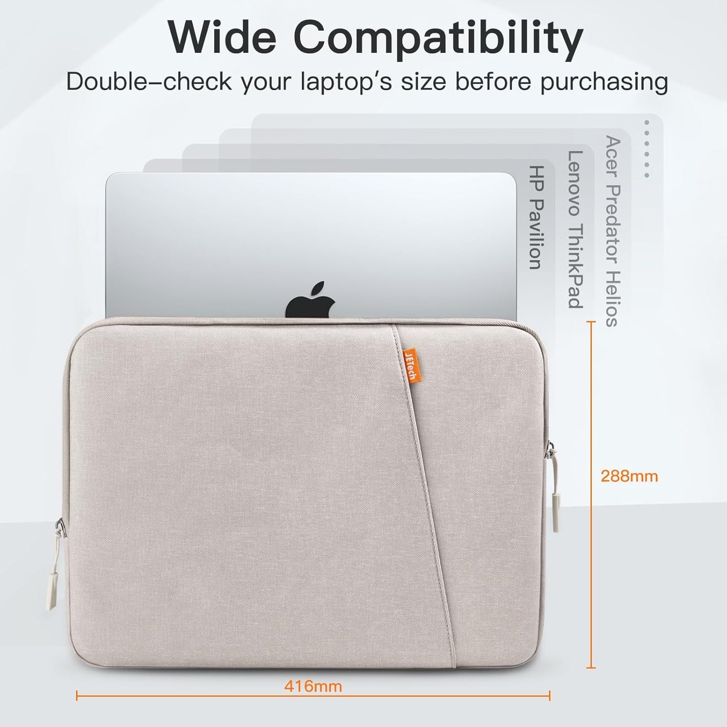 JETech 16-Inch Sleeves Waterproof Laptop Sleeve Bag for MacBook Pro in NEW