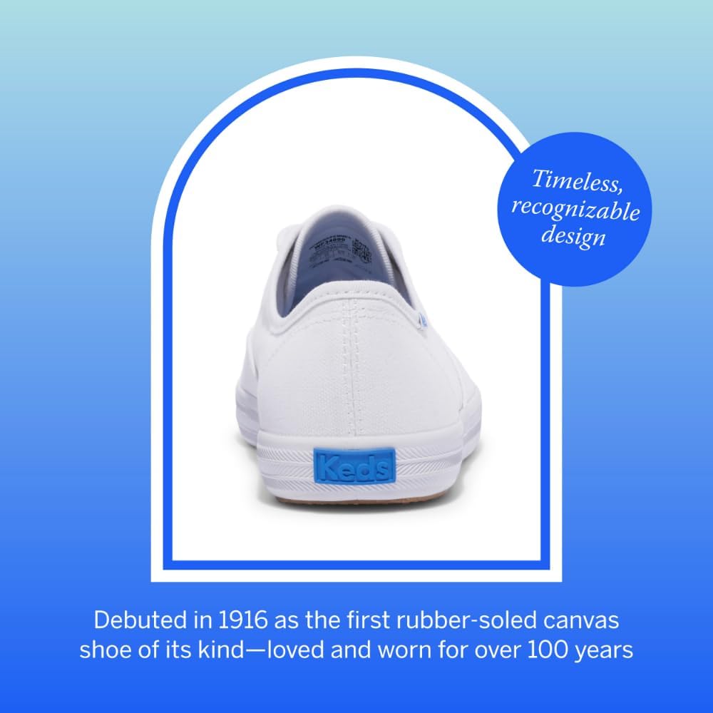 Keds Champion Canvas Trainers Casual Comfortable Lightweight White US 8.5 NEW
