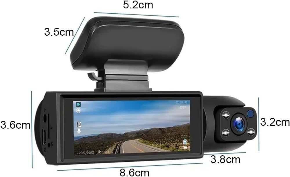 MTSDM 1080P Dual Dash Cam Front and Cabin 3.16" IPS Screen DEMO