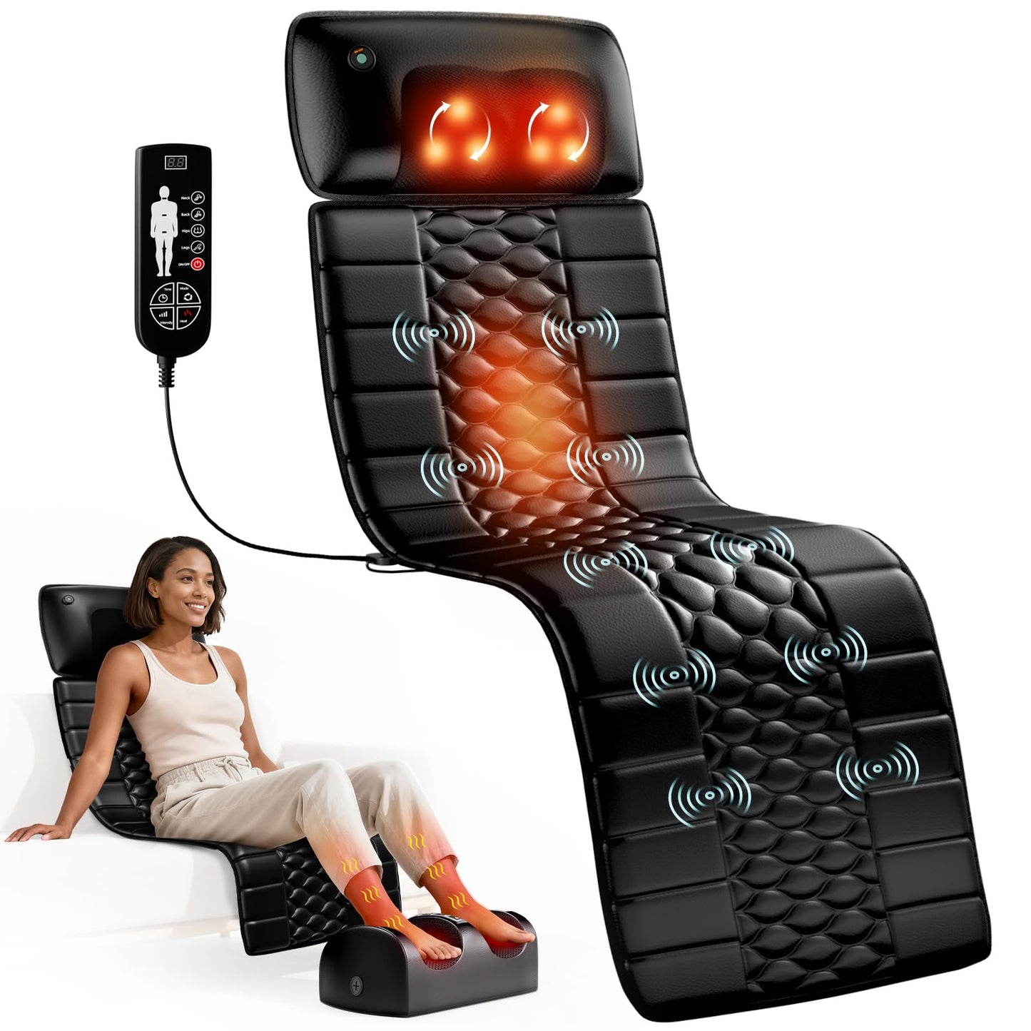 Himouta Full Body Massage Mat with Shiatsu Neck Massager & Heat Therapy, NEW