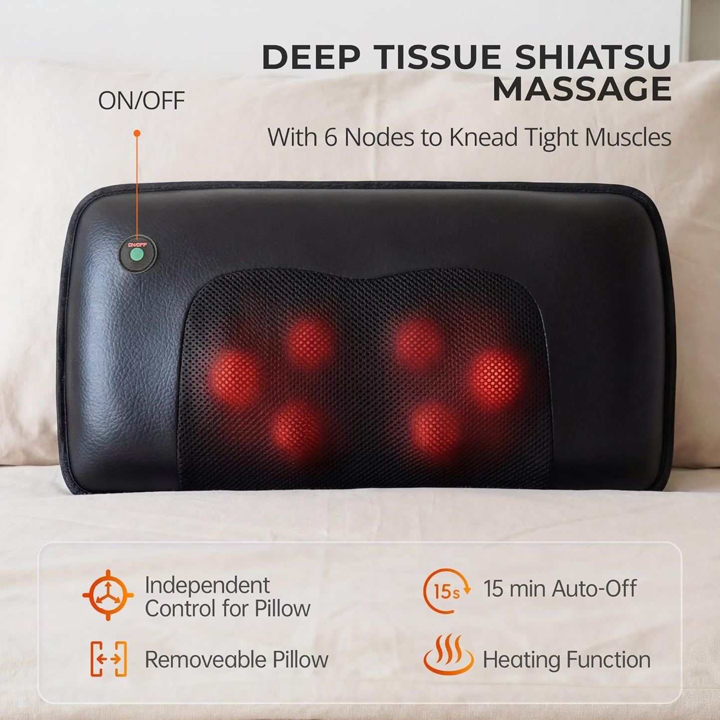 Himouta Full Body Massage Mat with Shiatsu Neck Massager & Heat Therapy, NEW