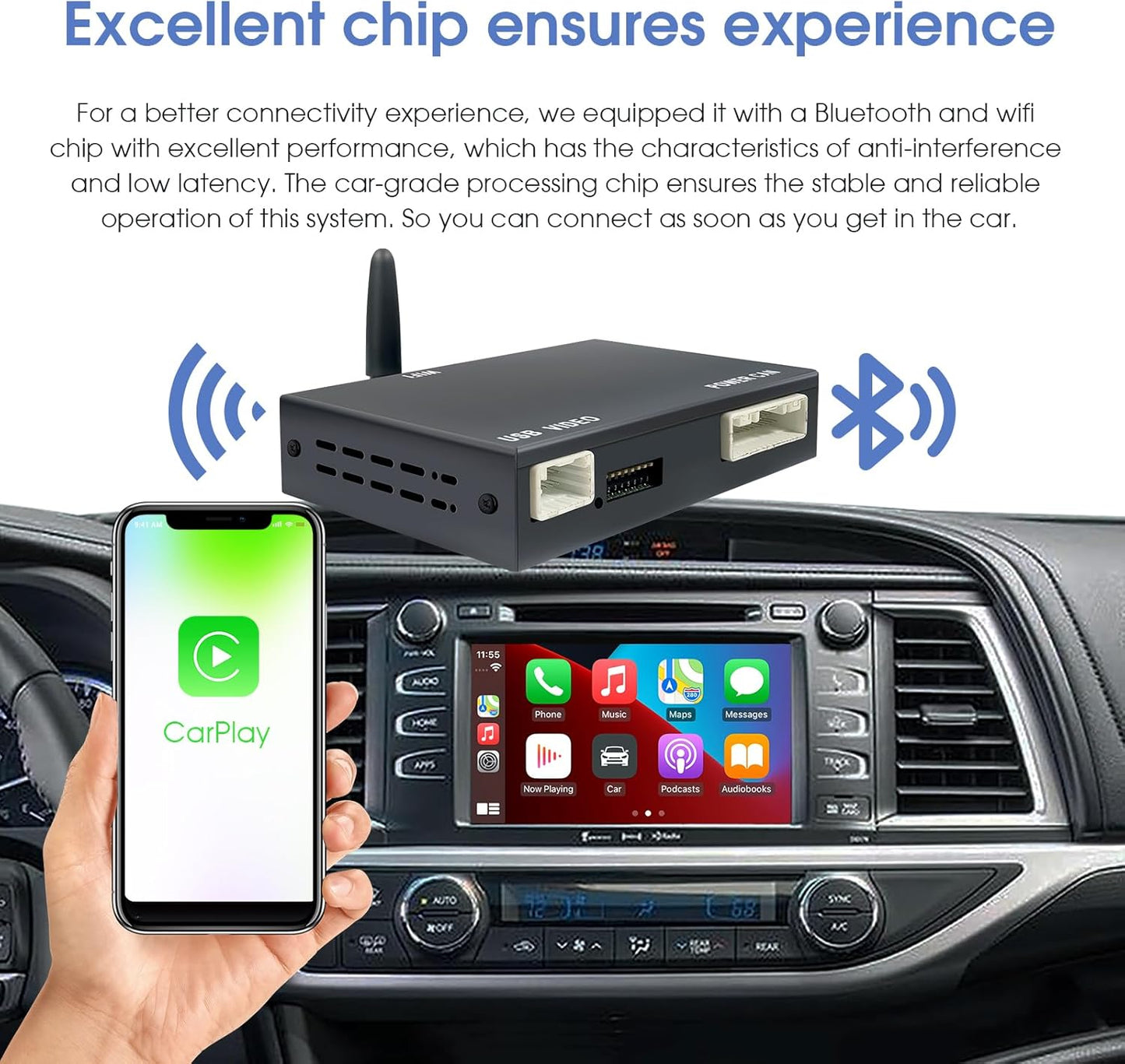 EZoneTronics Wireless CarPlay Adapter for Toyota Touch2 & Entune Radio NEW