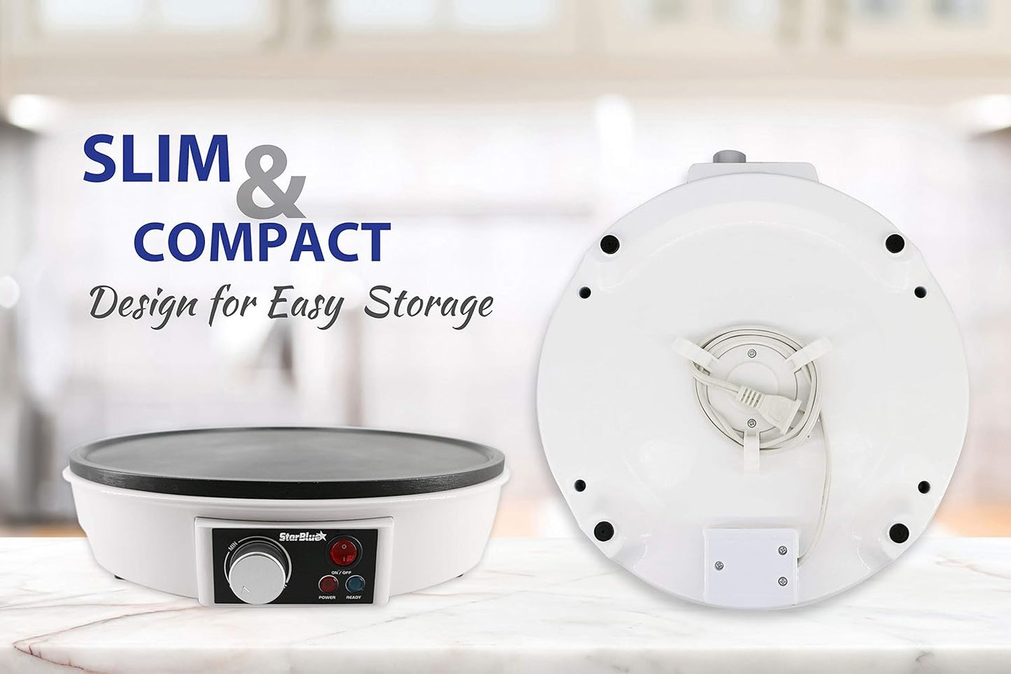 StarBlue White Electric Pancake & Crepe Maker Countertop Cooktop, 1200W DEMO