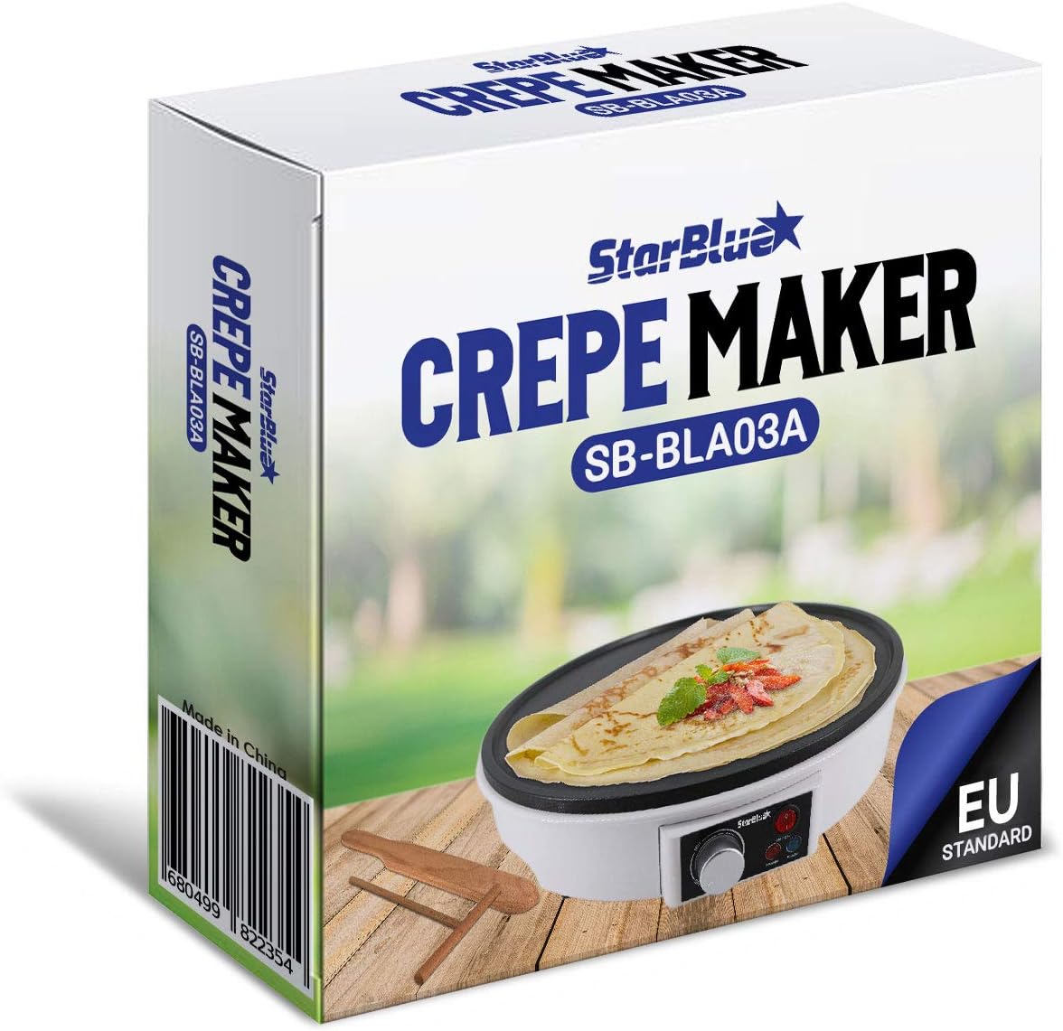 StarBlue White Electric Pancake & Crepe Maker Countertop Cooktop, 1200W DEMO