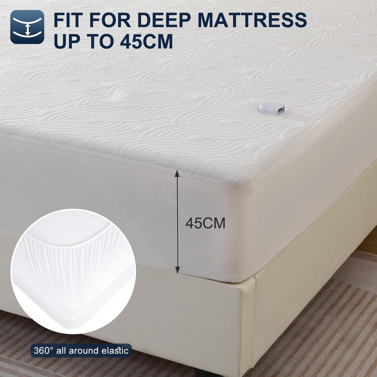 YDW Electric Mattress Pad Fully Fitted Heated Underblanket Air-Layer DOUBLE NEW