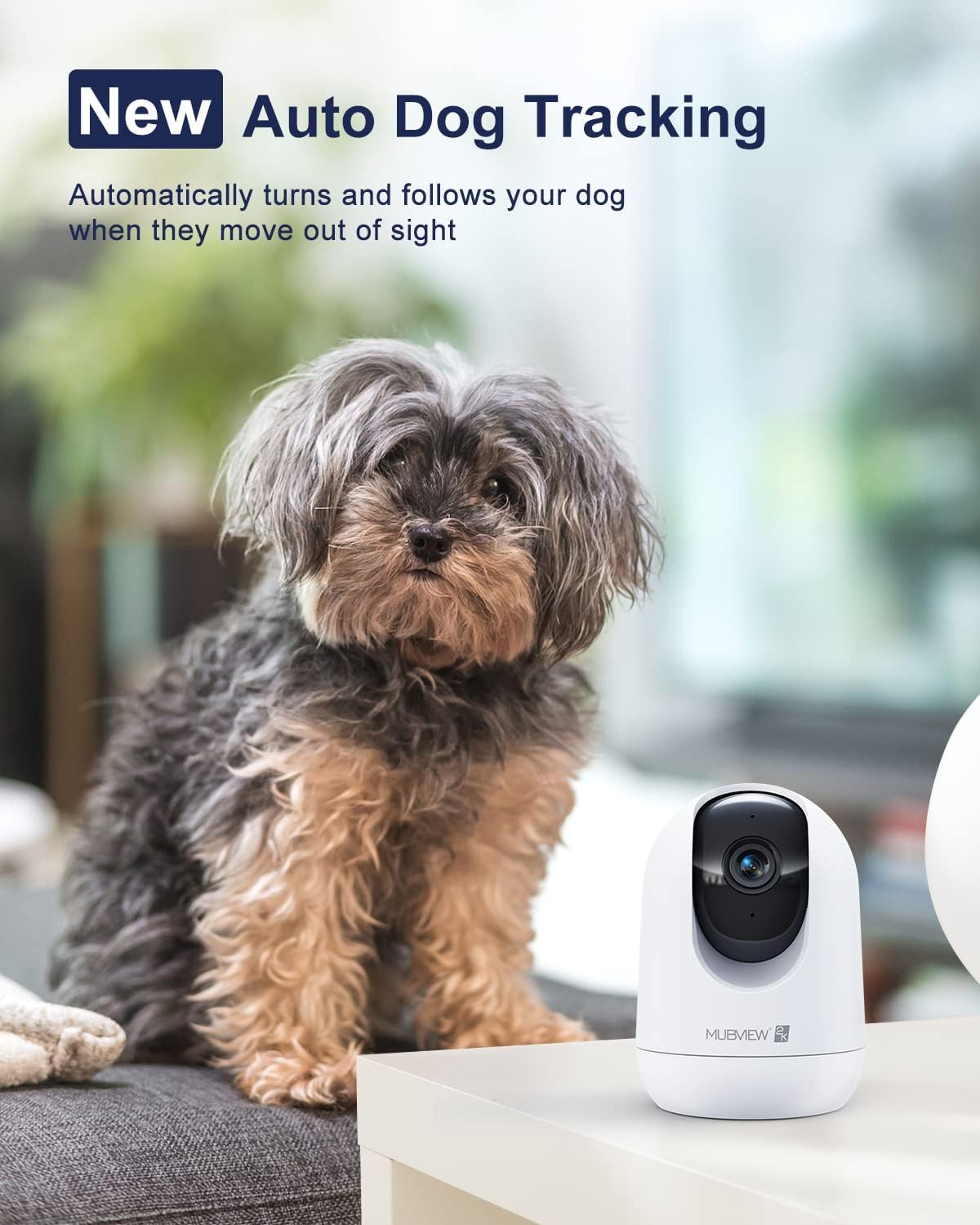 MUBVIEW 2K Indoor Wired Security Camera 2-Pack, White Video Monitors, DEMO