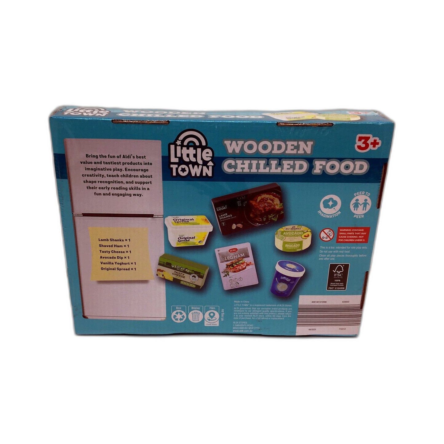 Little Town Wooden Chilled Food Set Multi Color Educational Toys Size 3+ NEW