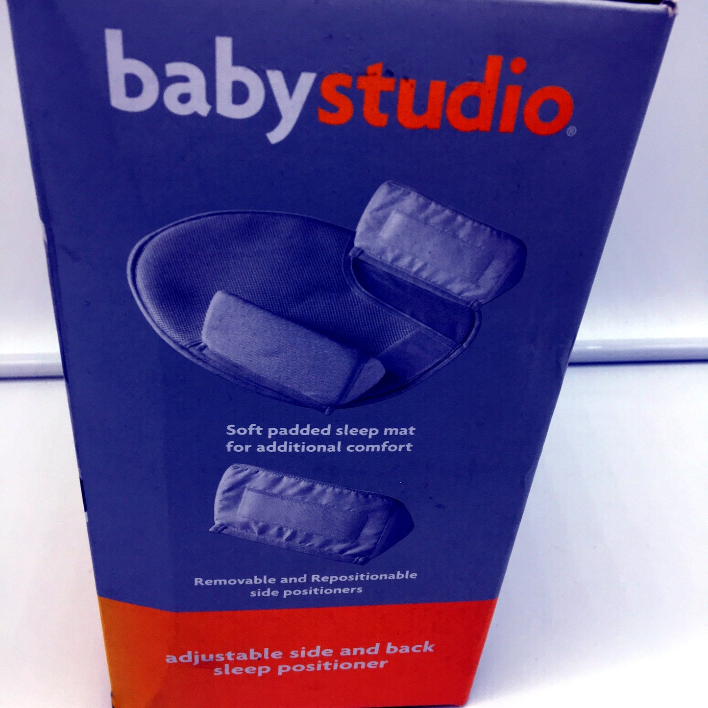 Baby Studio Unisex Adjustable Side and Back Sleep Positioner White NEW